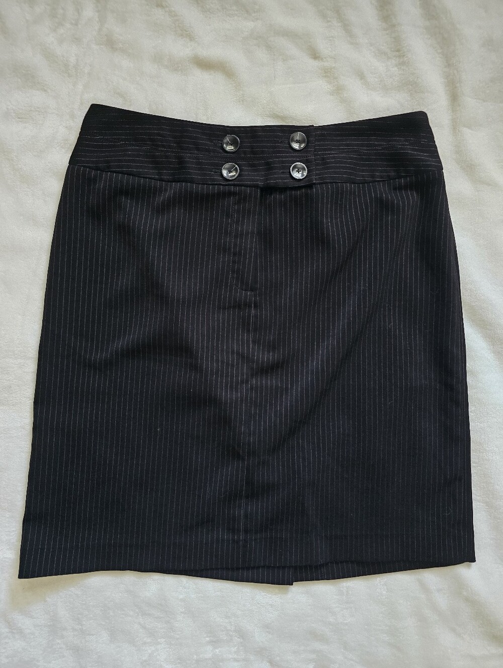 Cato Black Pinstripe Pencil Skirt - Size 14